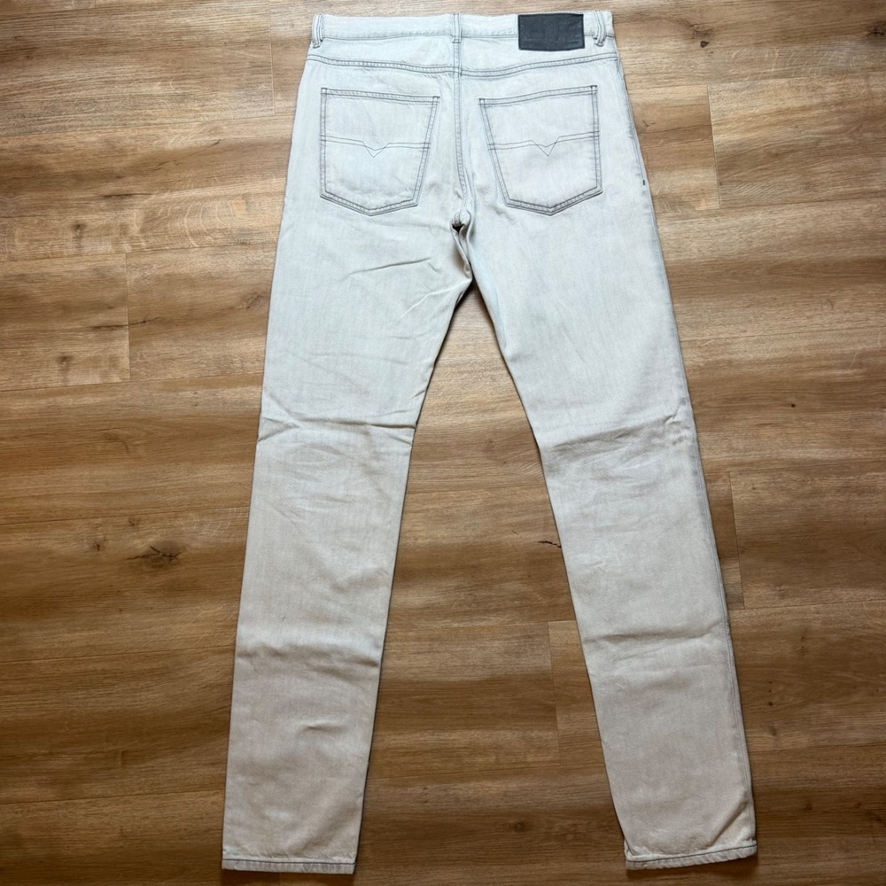 Diesel D-SARK-Z Jeans Men 32x34 Off-White Slim Fit Button Fly Cotton Italy 09C86 - Picture 3 of 15